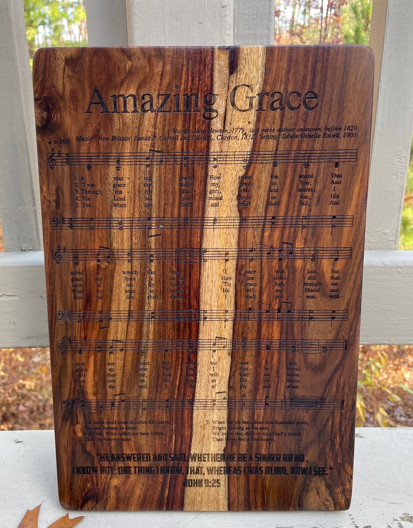 Amazing Grace Music Notes (Rosewood)