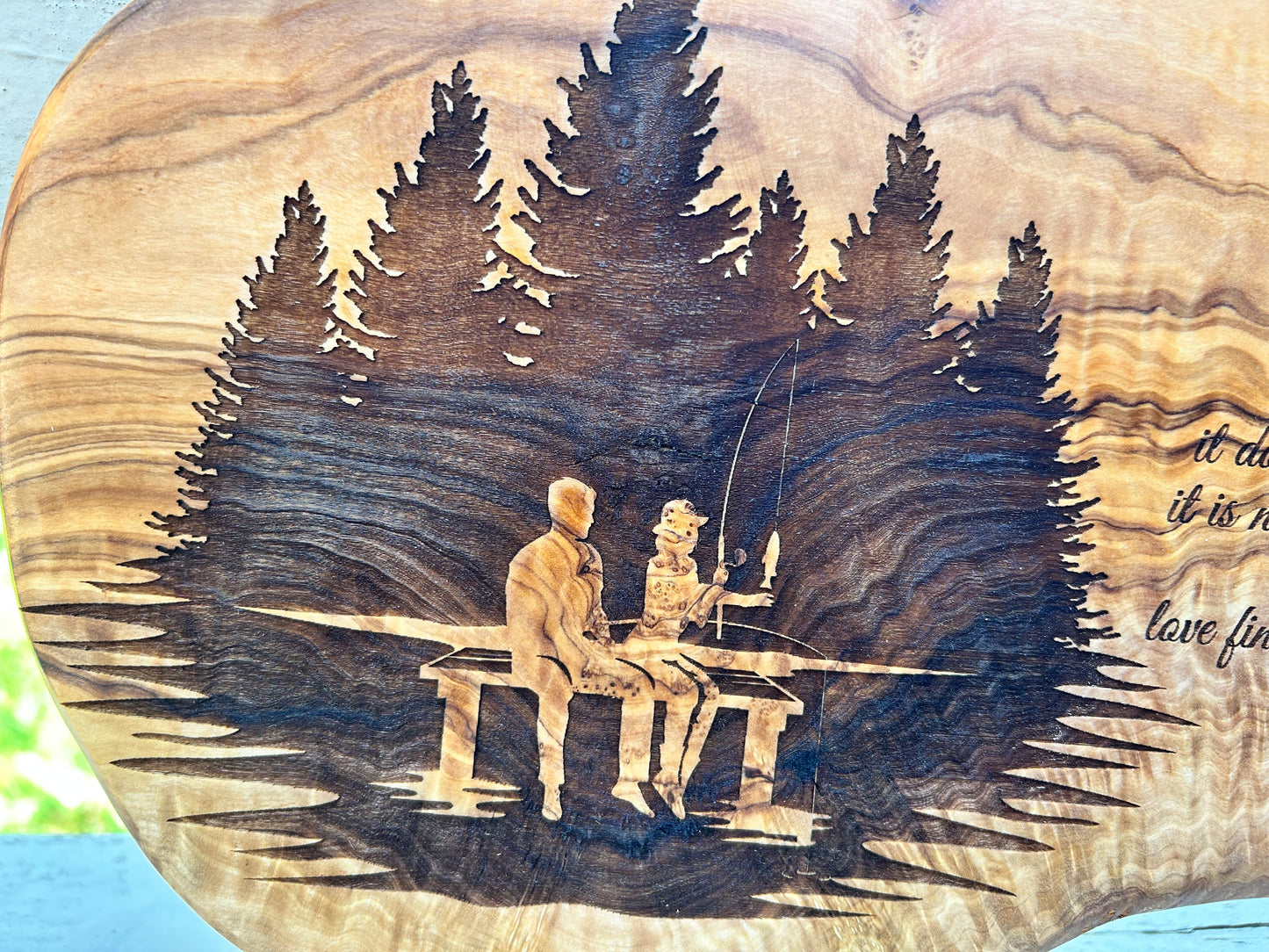 Fishing Couple (Olivewood)