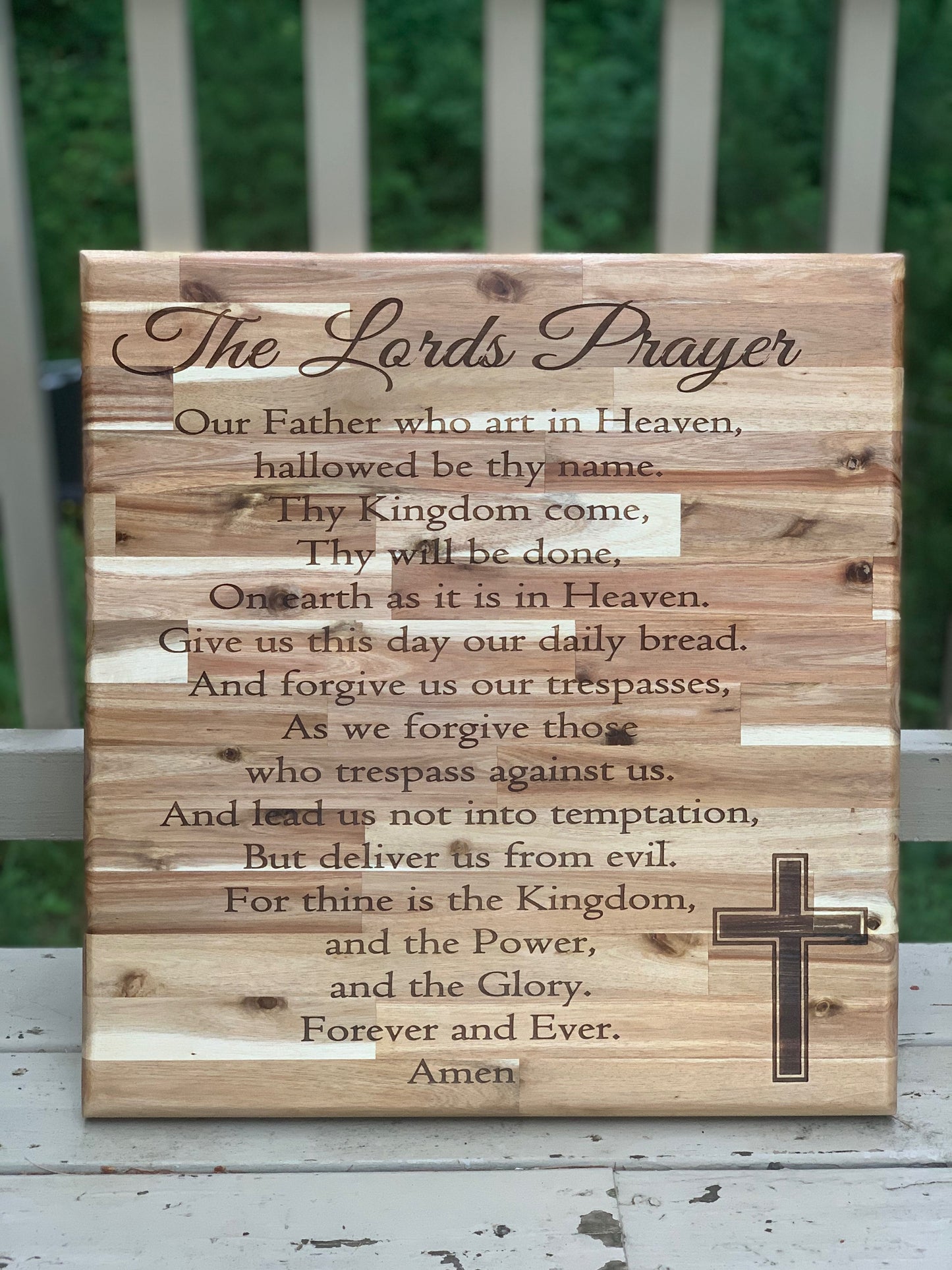 The Lord’s Prayer on Acacia