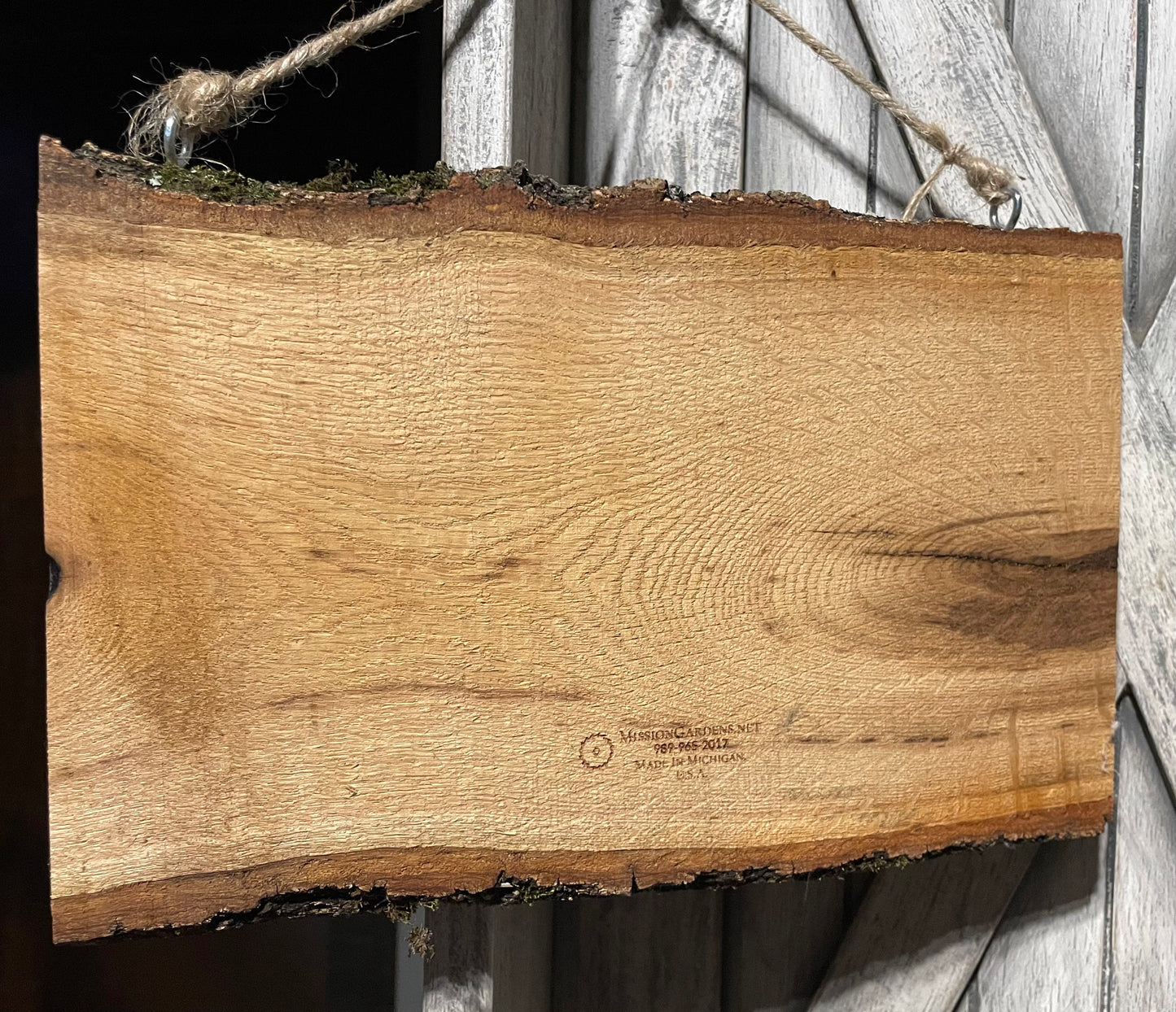 Deer Welcome Sign on Oak