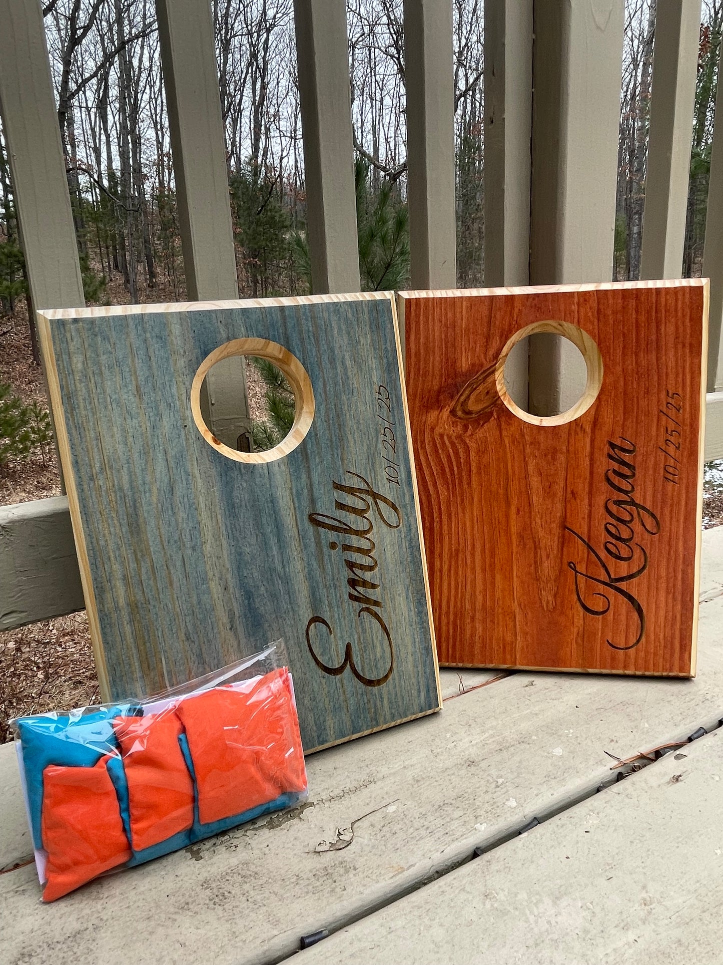 Custom Name Tabletop Cornhole Set
