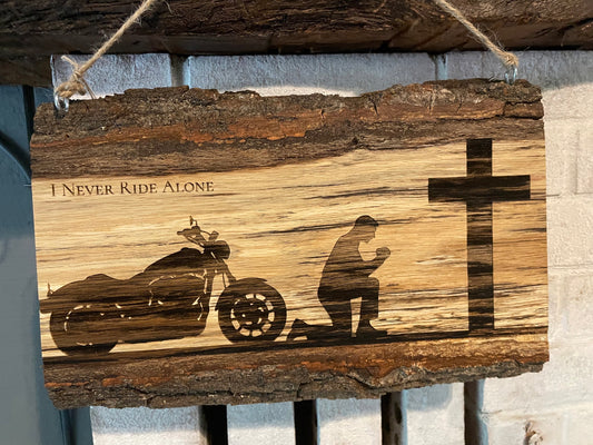 Biker’s Cross on Oak