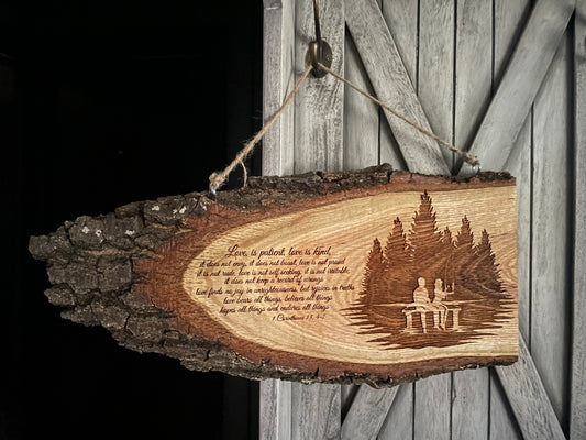 Fishing Couple (Live Edge Oak)