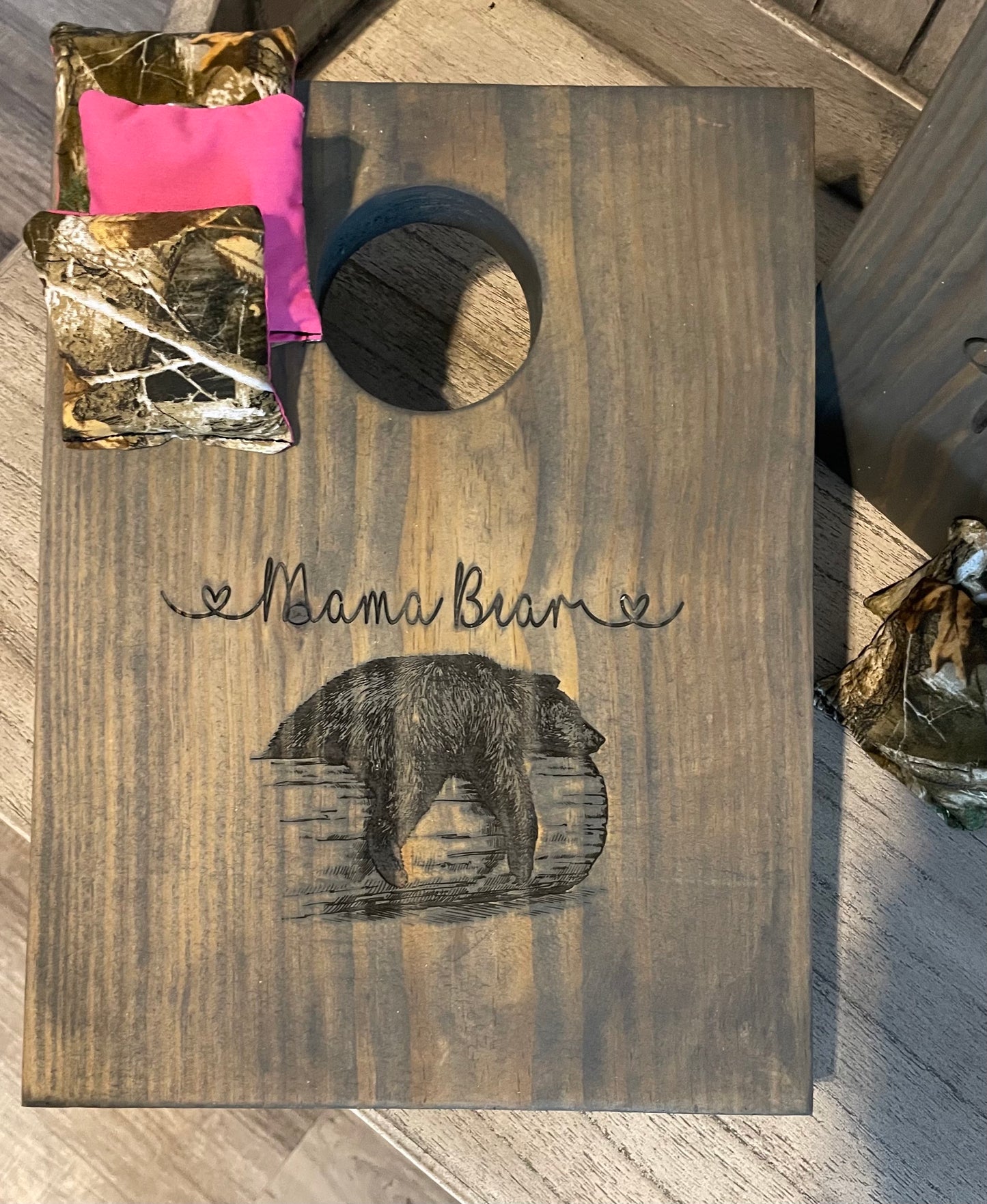 Papa & Mama Bear Tabletop Cornhole Set BPC image 1