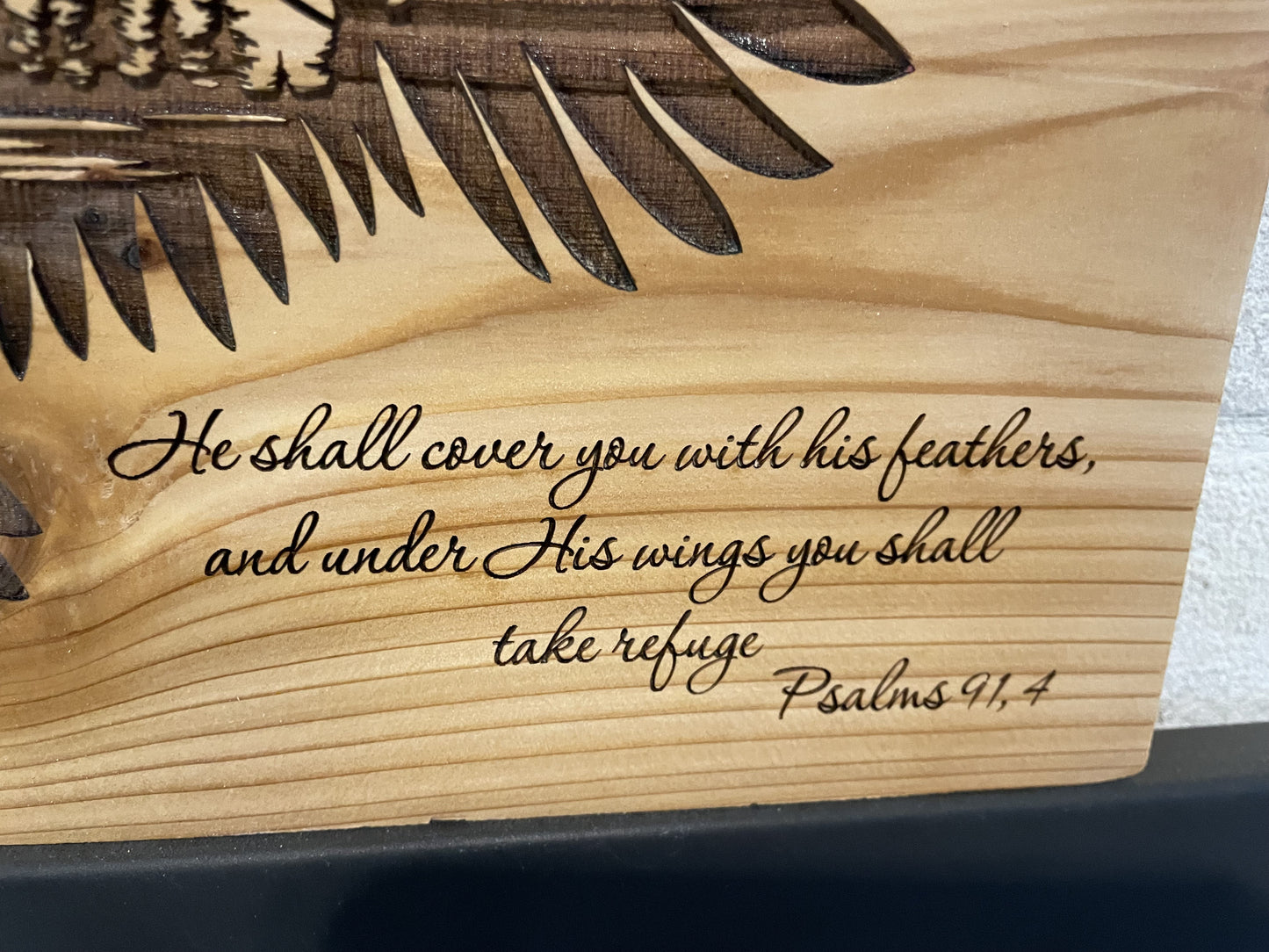 Eagle Psalms 91.4 on Cedar image 2