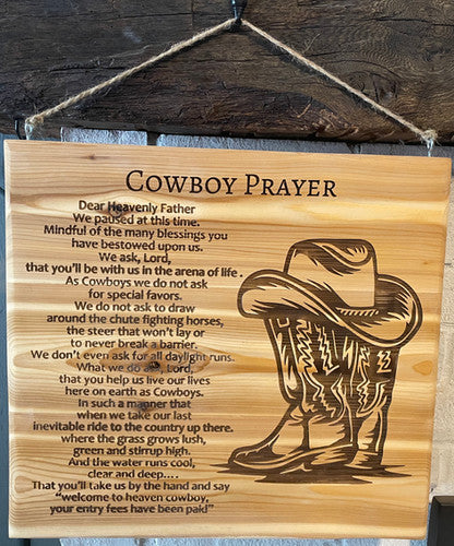 Cowboy Prayer on Cedar  | Mission Gardens